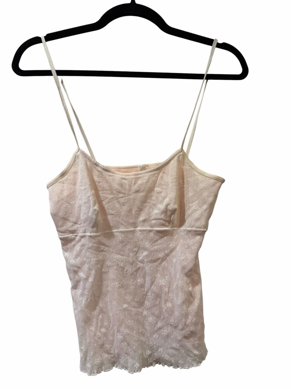 Vintage GAP Made in Italy Pink Floral Mesh Cami Tank Top Sz M Coquette Fairycore